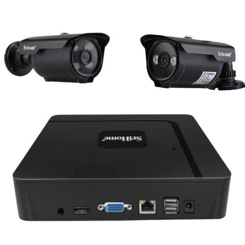 Kit NVR Srihome: 2 camaras SP007 960p + NVR NVS003 16CH-3