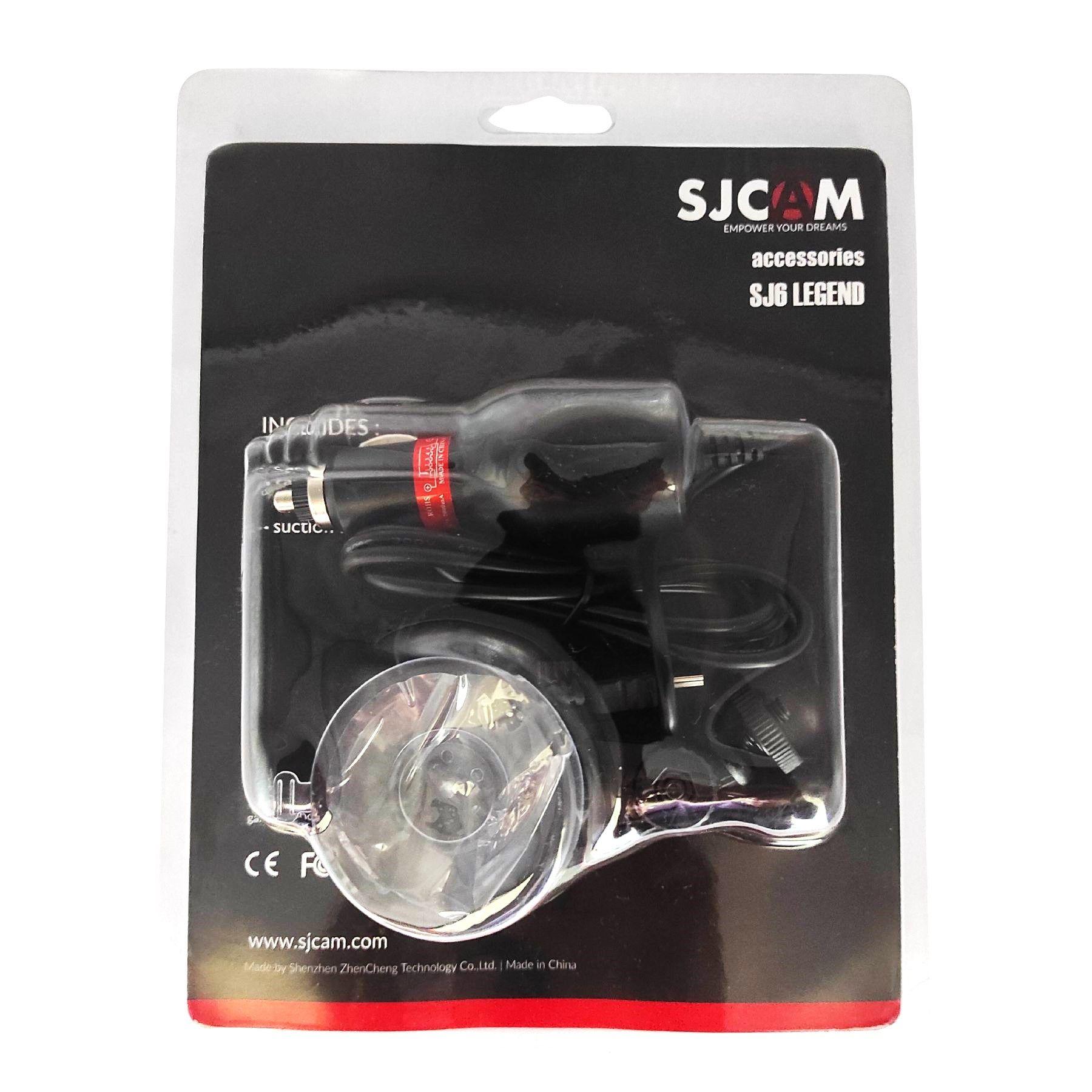 Soporte Ventosa y cargador de auto para camara deportiva SJCAM SJ6-3
