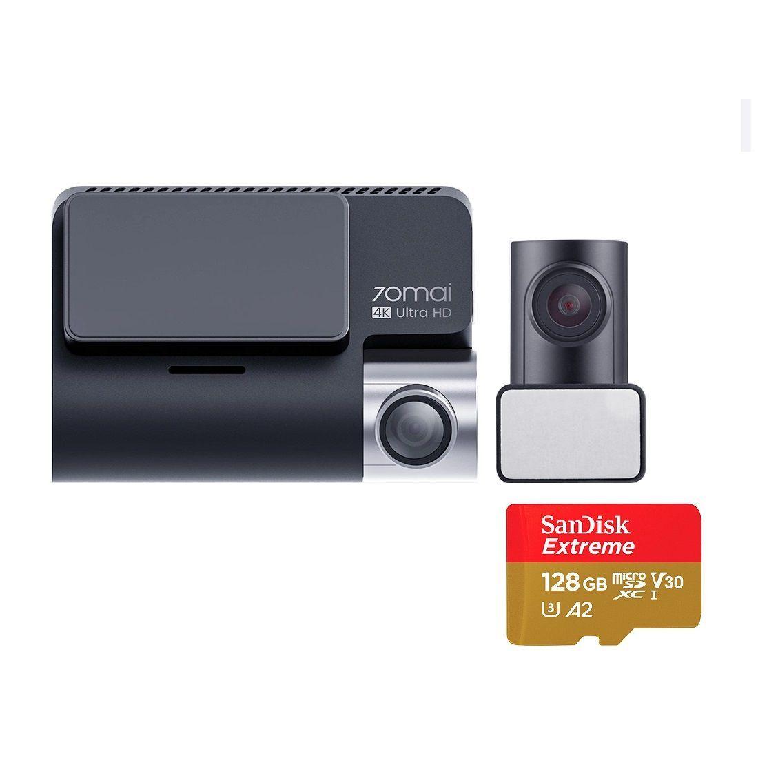 Cámara para auto DVR 4k 2160P + Cámara Trasera 70mai A800S-1 + Micro SD 128GB-1