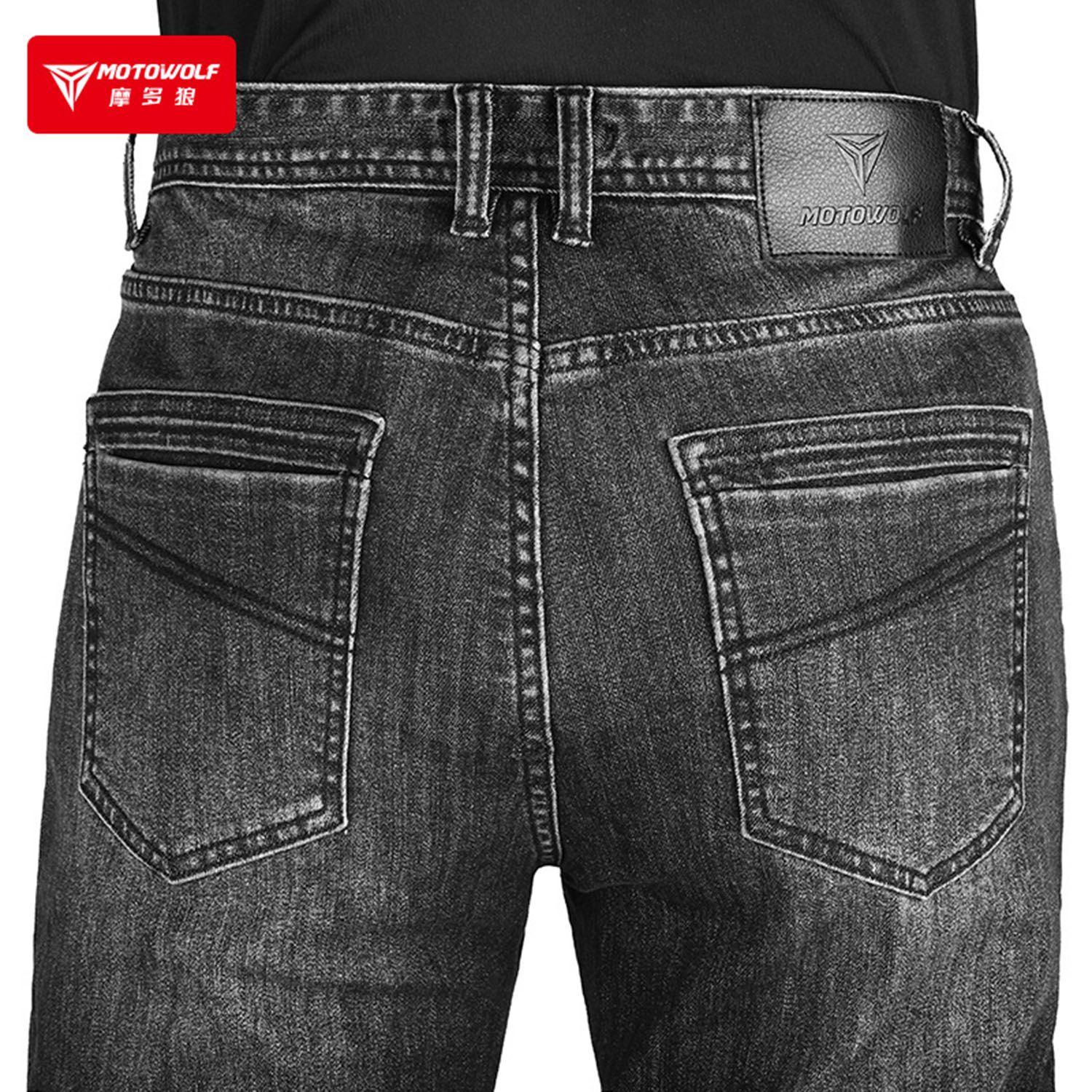 Pantalones Jeans de motociclismo con protecciones Motowolf 0615-2