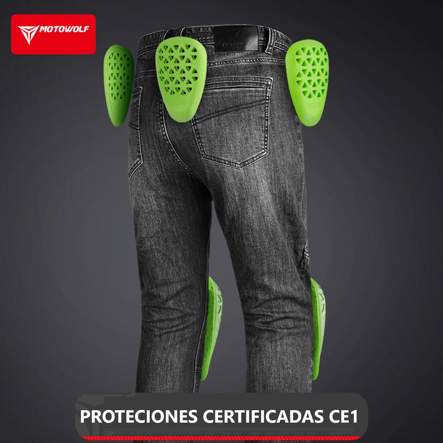 Pantalones Jeans de motociclismo con protecciones Motowolf 0615-7