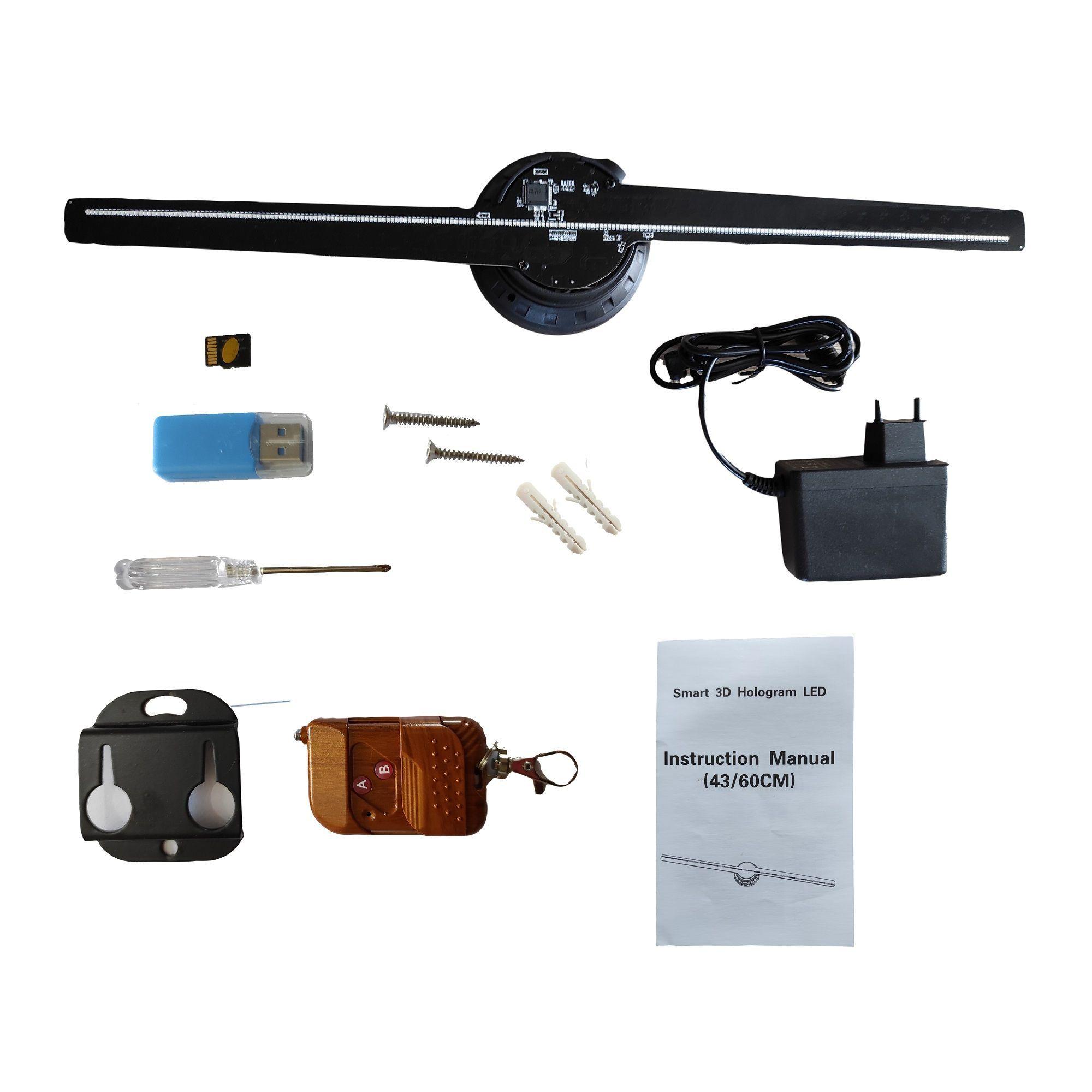 Ventilador Proyector Holográfico 3D 43 cm 224 LED-3