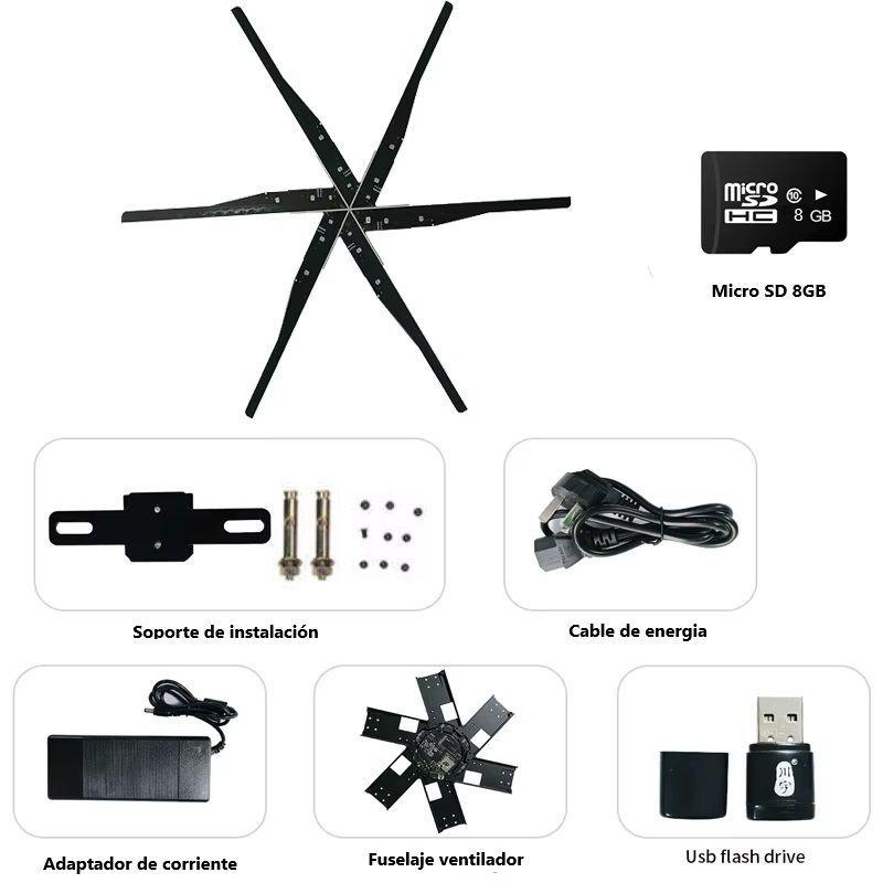 Proyector de hologramas Publicitario 3D Wifi 1532p 100cm Q100-3