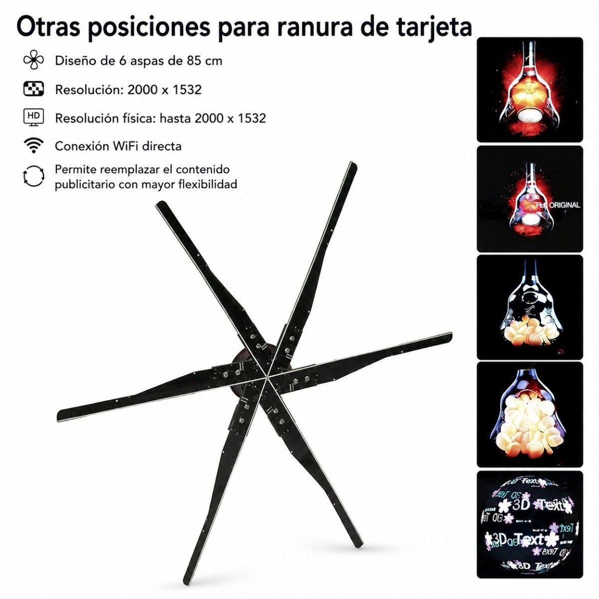 Proyector de hologramas Publicitario 3D Wifi 1532p 100cm Q100-5