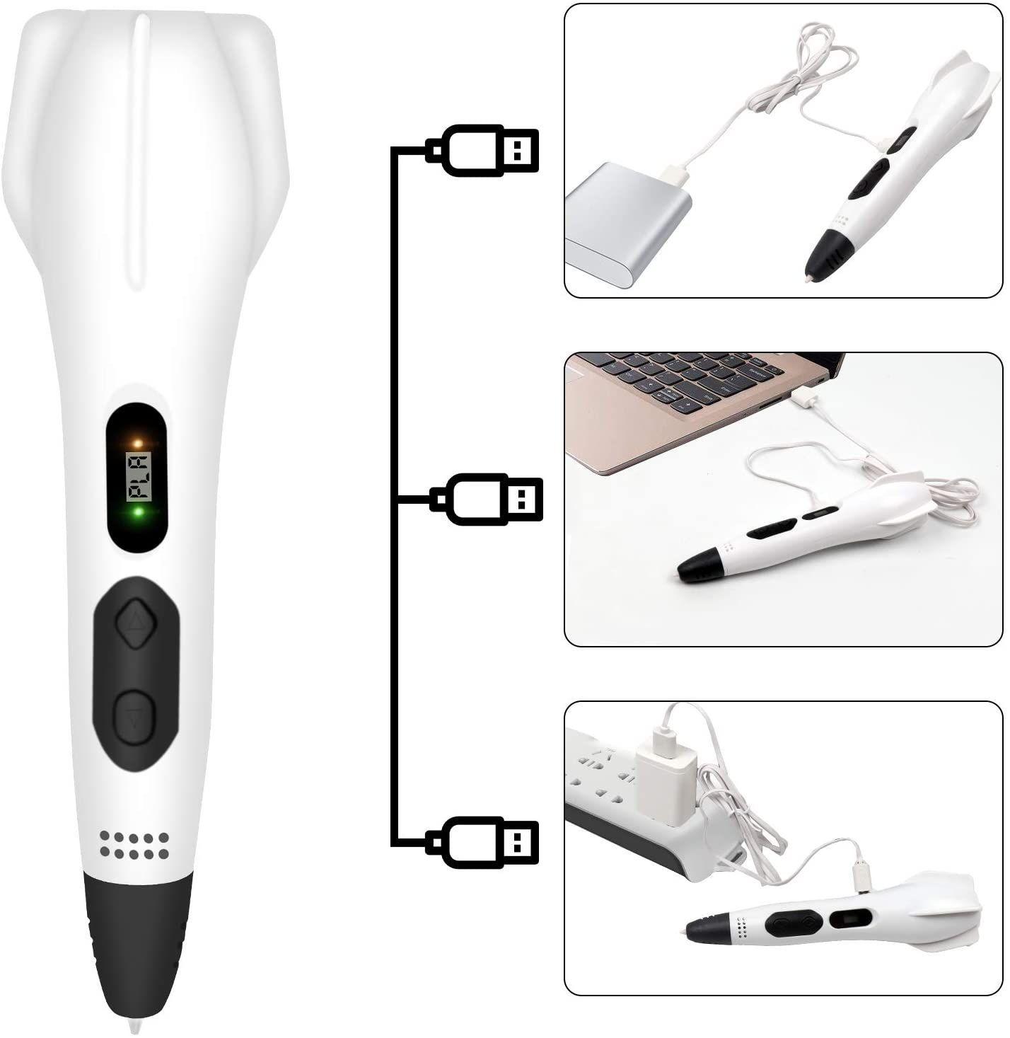 Lapiz impresora 3D Misil Smaffox SMA-2 + 54mts Filamentos - Blanco-2