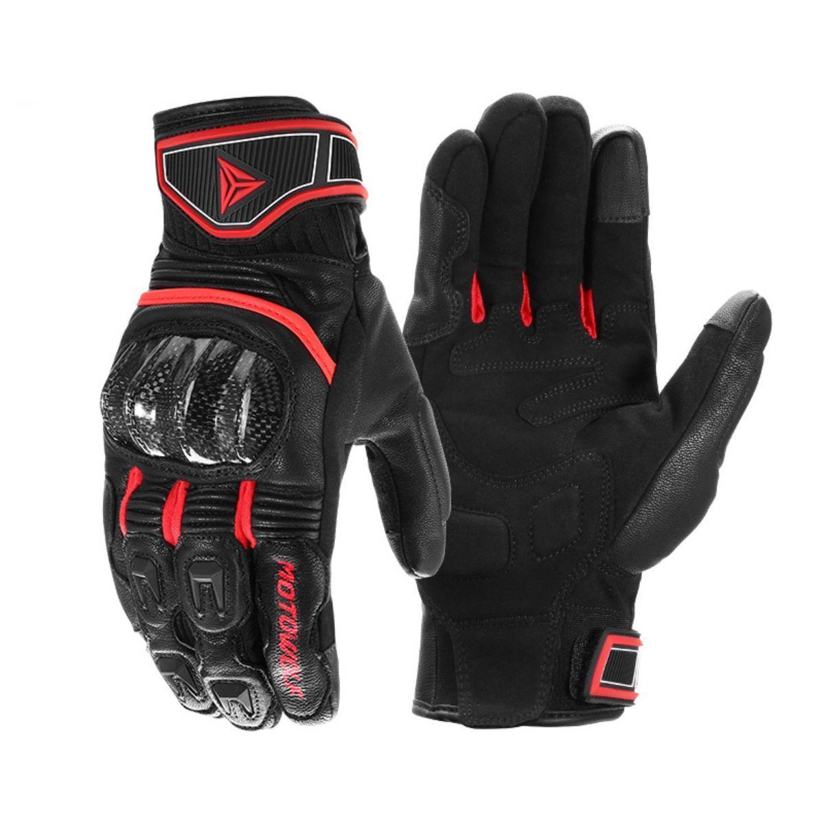 Guantes de cuero para moto Motowolf 0335-0