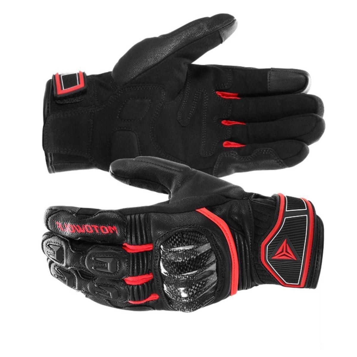 Guantes de cuero para moto Motowolf 0335-3