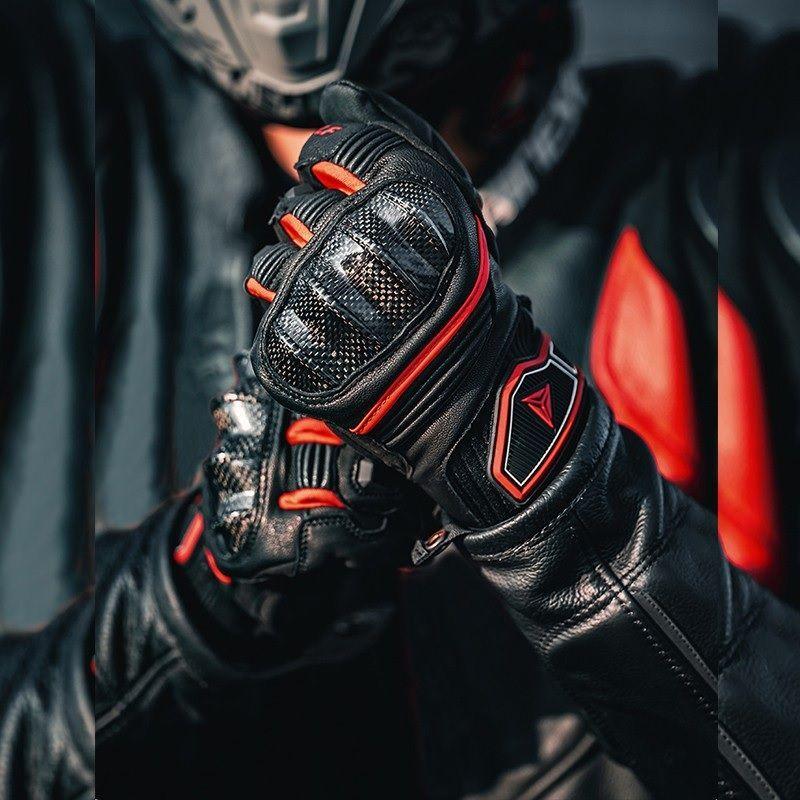 Guantes de cuero para moto Motowolf 0335-5