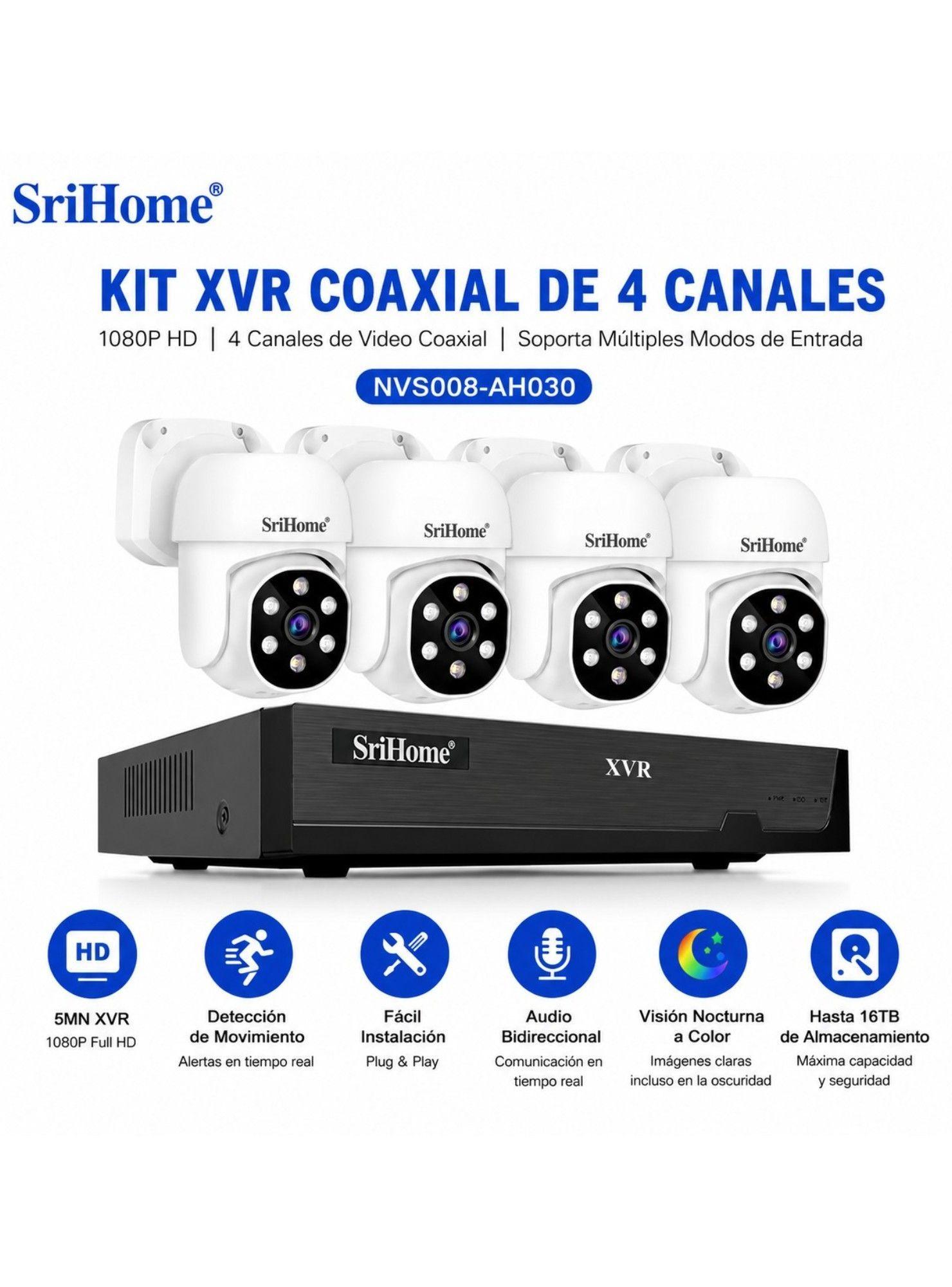 Kit XVR SriHome NVS008 4 Cámaras AHD030 PTZ-4