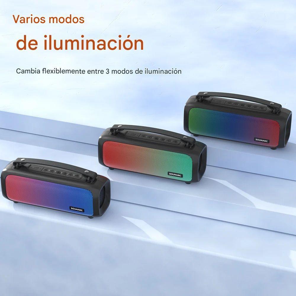 Parlante Bluetooth Sounarc P3 16W TWS IPX4 LED 7h Outdoor 5.1-4