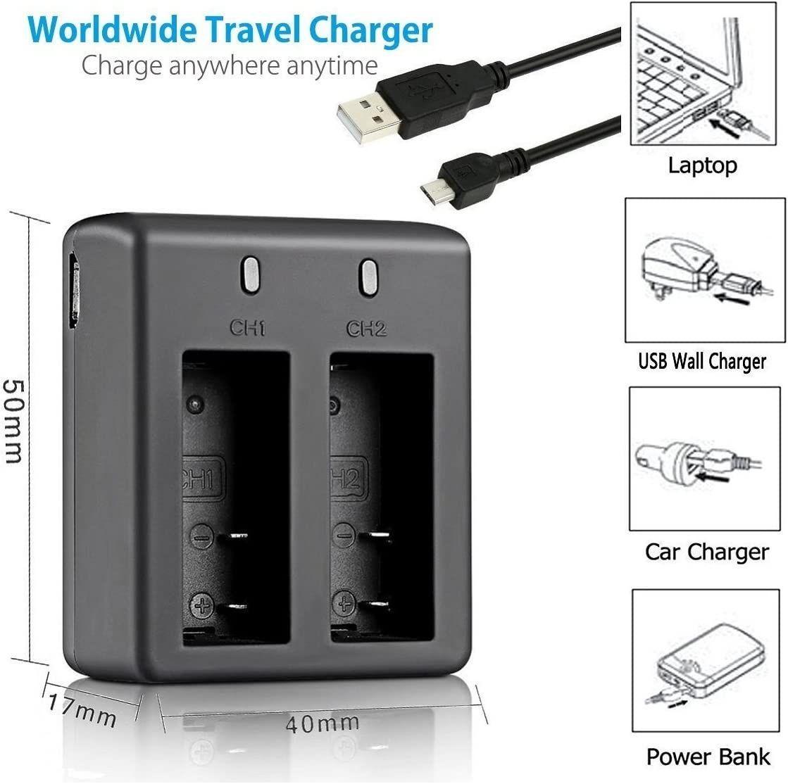 Cargador de baterías DUAL para cámaras deportiva AX-SJ4000SC-3