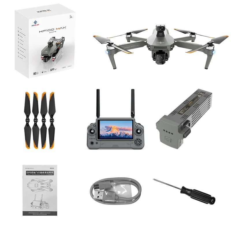 Dron KF100 MAX OAS gimbal GPS Wifi 5G 4k 6KM 5200mAh con Pantalla -7