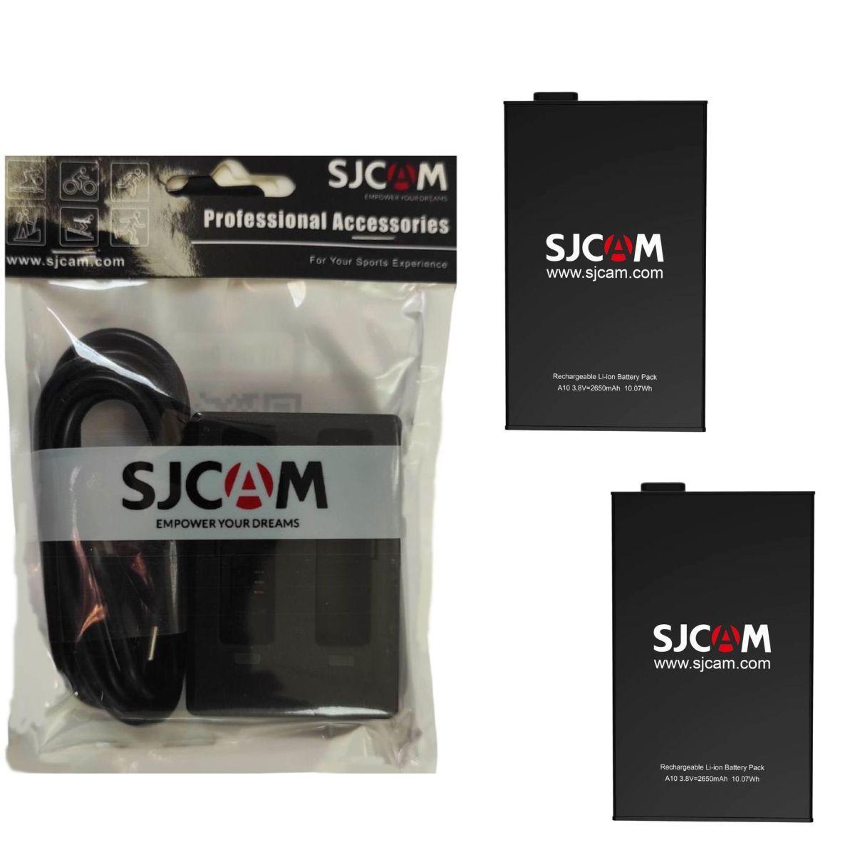 Pack Cargador de baterías Dual y 2 Baterías para cámaras Sjcam A10 y A20-3