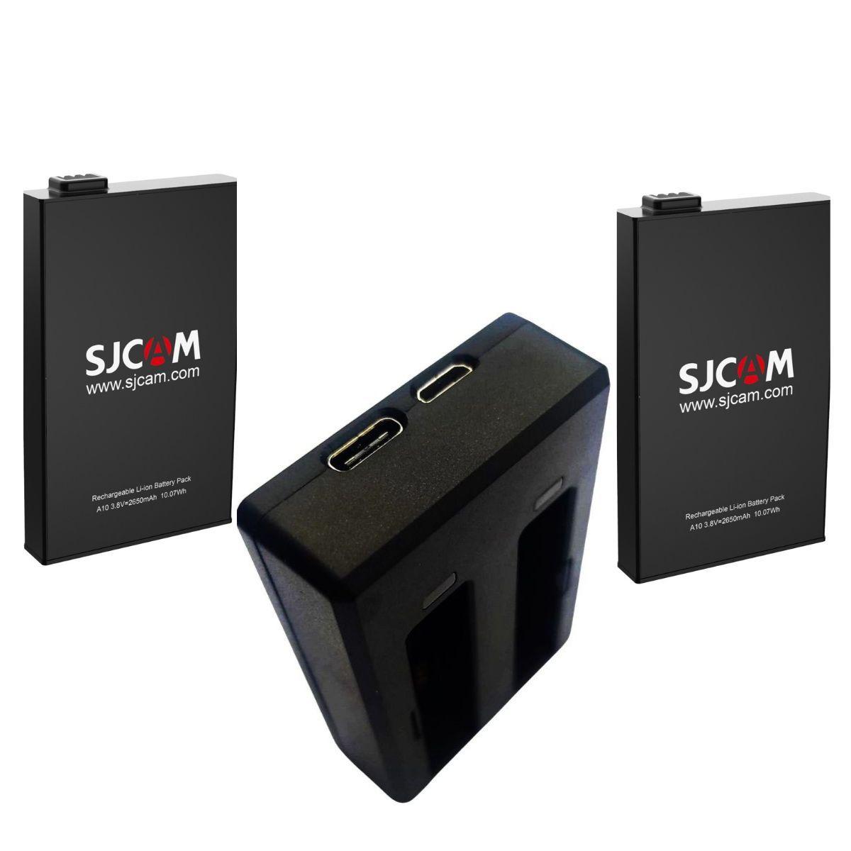 Pack Cargador de baterías Dual y 2 Baterías para cámaras Sjcam A10 y A20-5