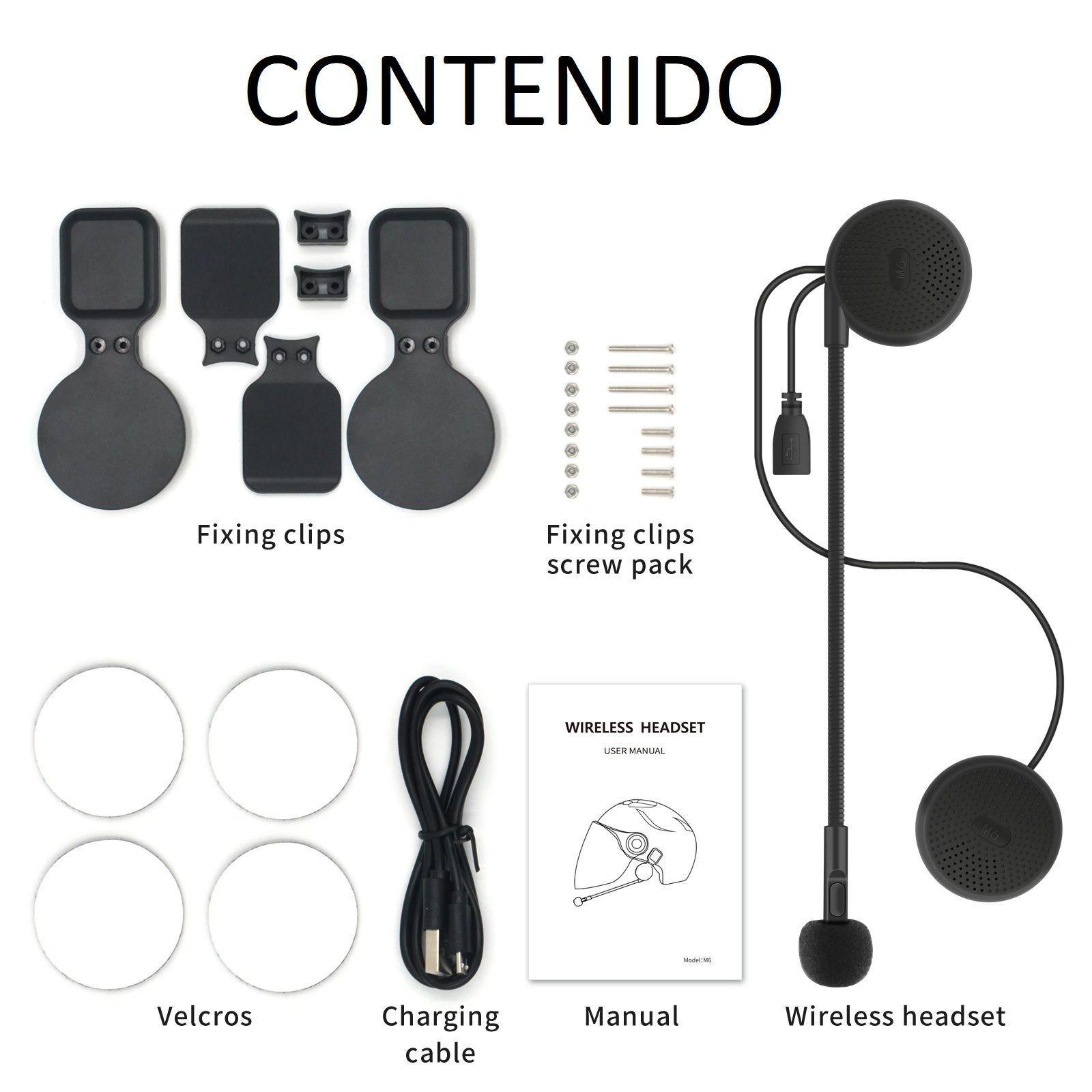 Audífonos bluetooth manos libres para casco moto M6-5