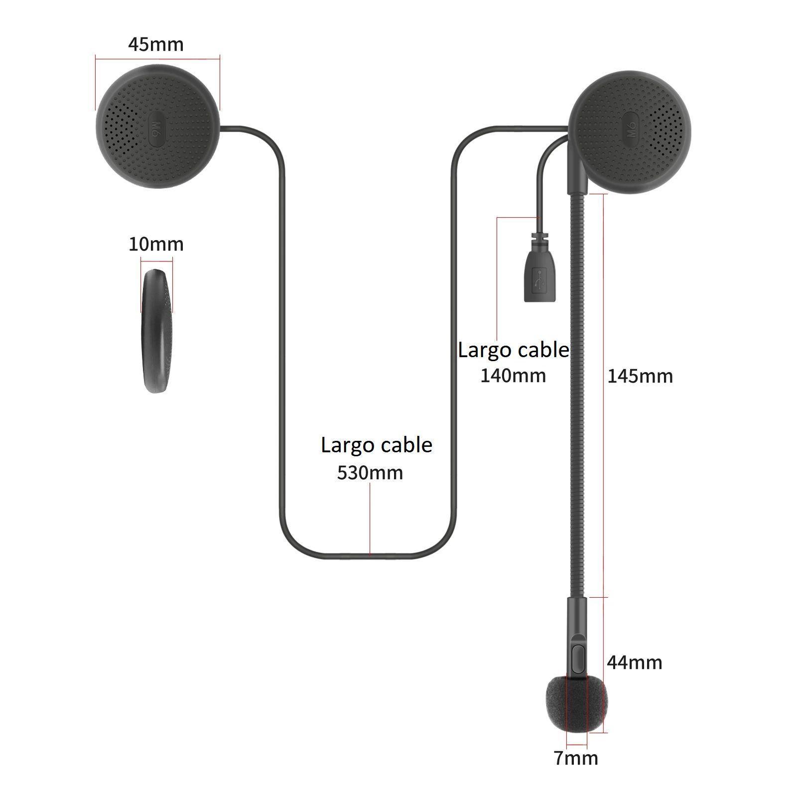 Audífonos bluetooth manos libres para casco moto M6-2
