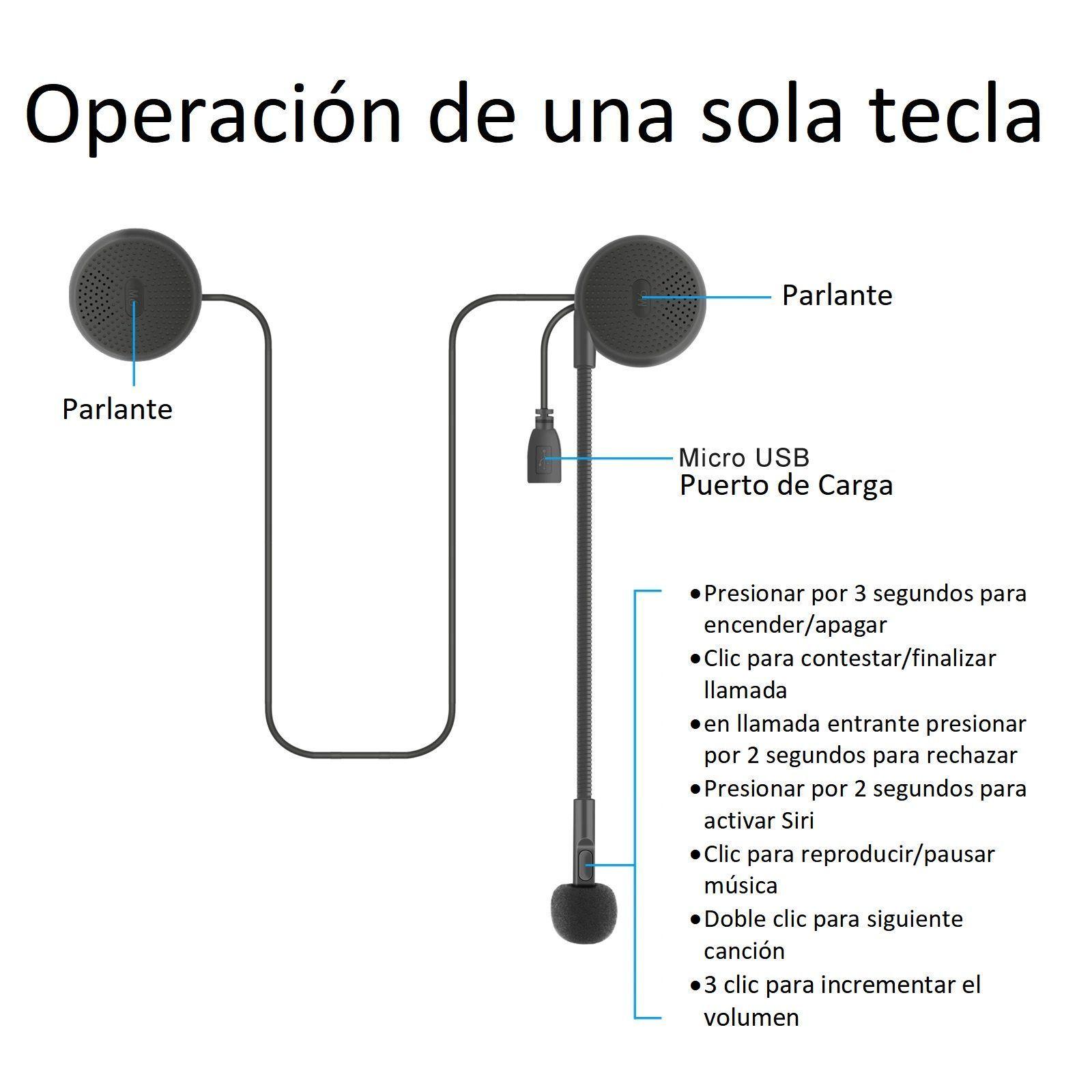 Audífonos bluetooth manos libres para casco moto M6-4