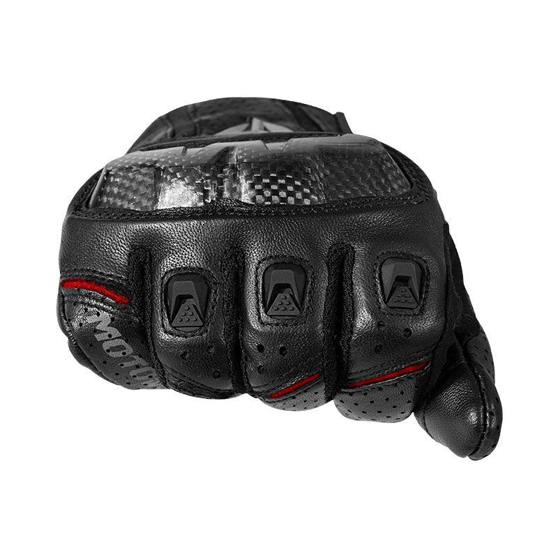 Guantes para motociclismo de cuero Motowolf MDL0305 - rojo-3