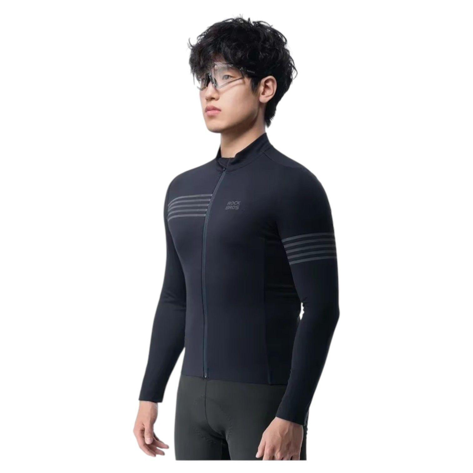 Chaqueta Ciclismo Invierno Manga Larga Impermeable Reflectante ROCKBROS-2