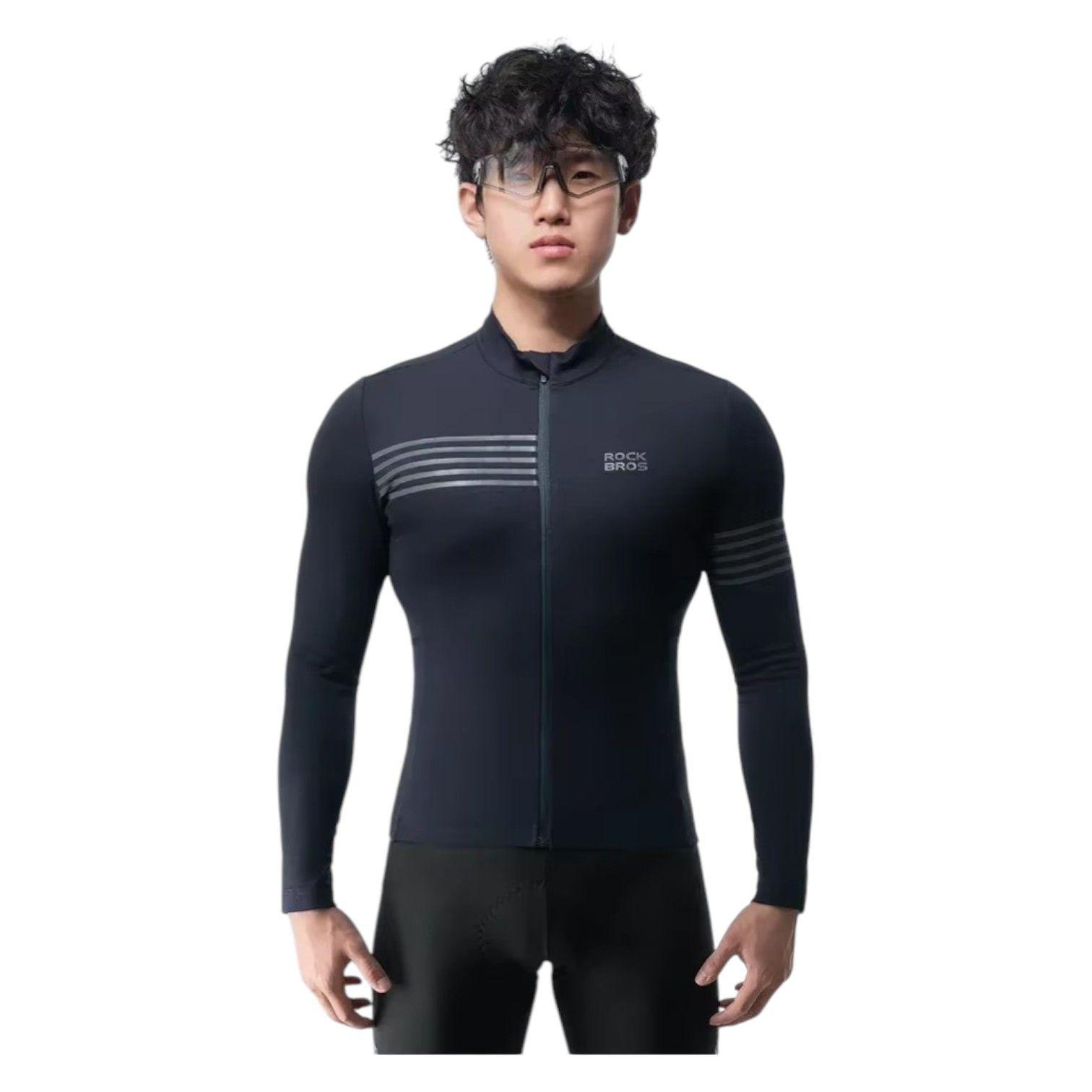 Chaqueta Ciclismo Invierno Manga Larga Impermeable Reflectante ROCKBROS-3