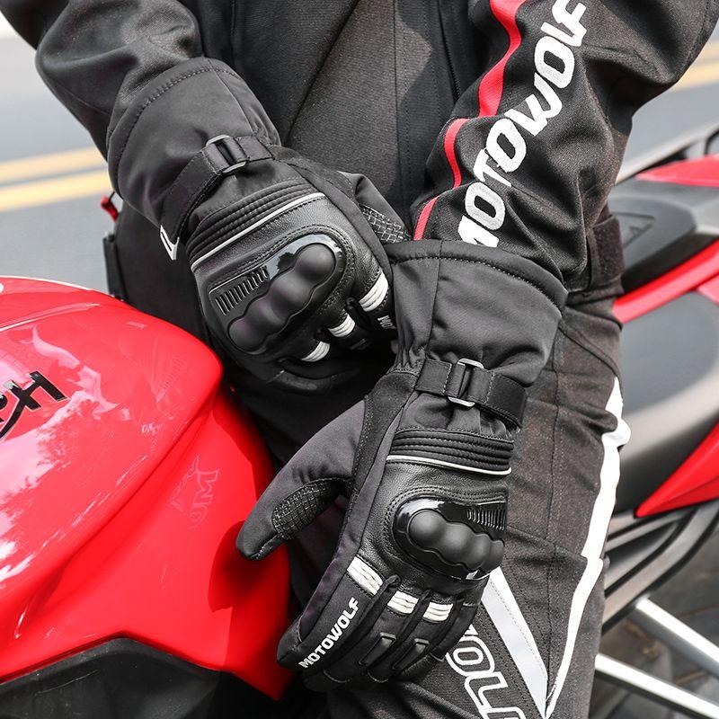 Guantes para motociclismo de invierno Motowolf MDL0318 - Negro/Gris-4