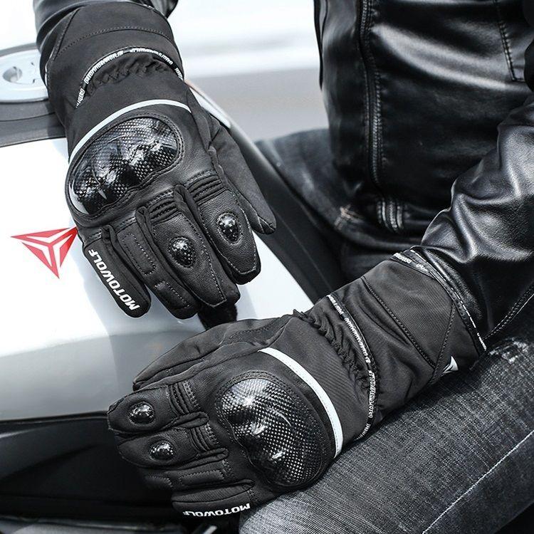 Guantes para motociclismo de invierno Motowolf MDL0318 - Negro/Gris-5