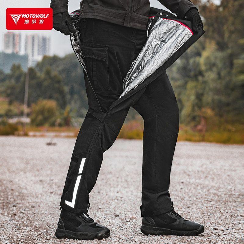 Pantalón Moto Invierno Térmico Impermeable con rodilleras Motowolf TM2-5