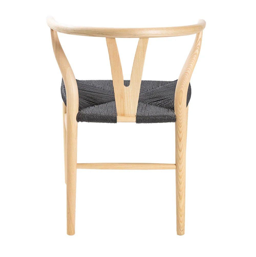 Pack 2 sillas de Madera Wishbone Asiento de cuerda LF9-01 - Natural/negro-4