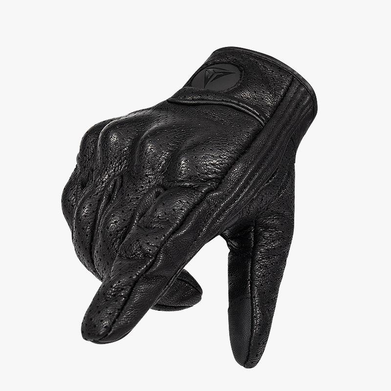 Guantes para motociclismo de cuero perforado Motowolf 0302-0