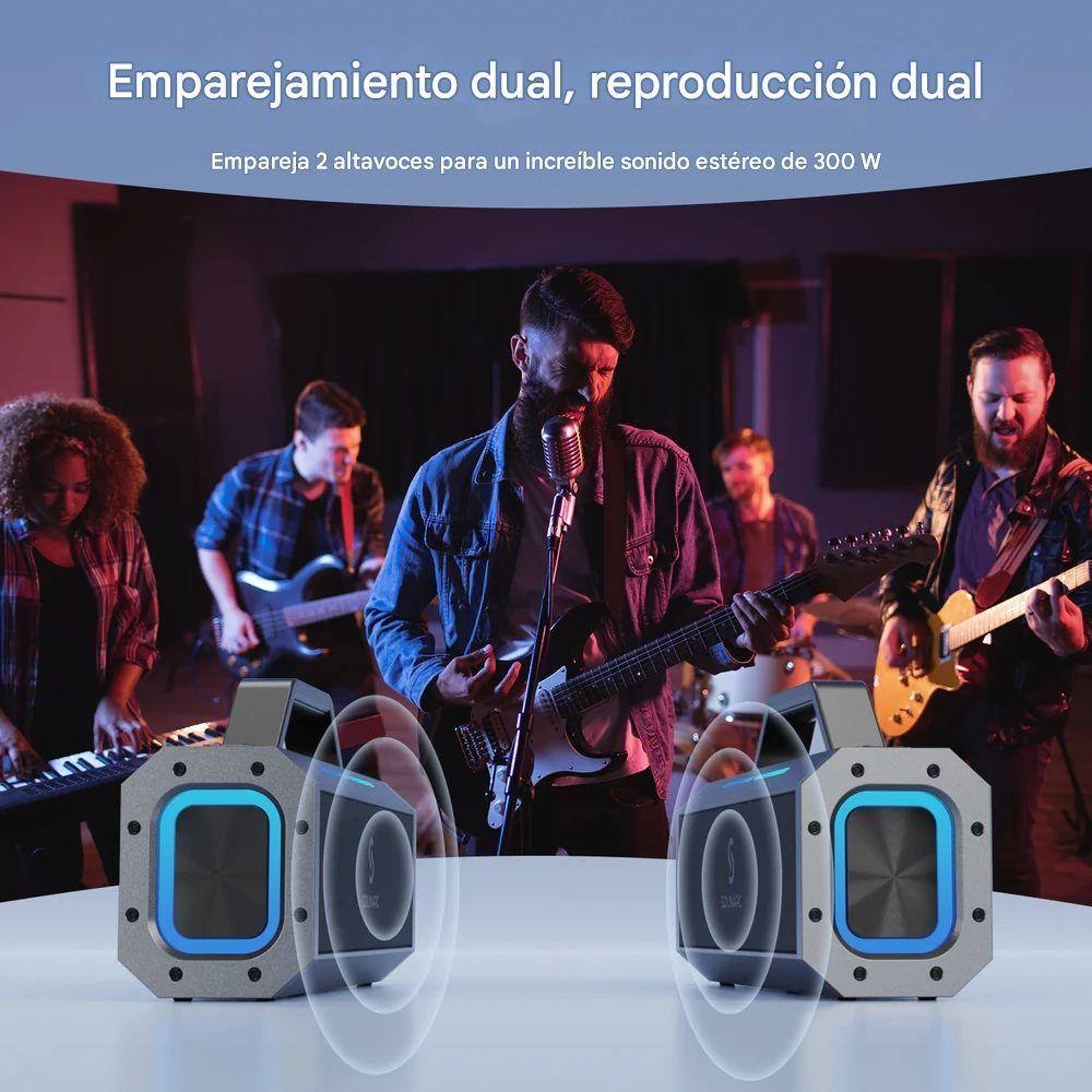 Parlante Karaoke Sounarc K1 150W Bluetooth 2 Micrófonos IPX6 RGB-6