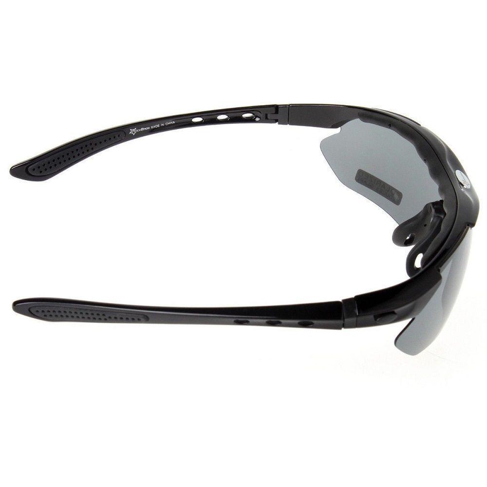 Lentes Rockbros Polarizado Ciclismo 5 Micas 12 Piezas Uv400 - Negro-2