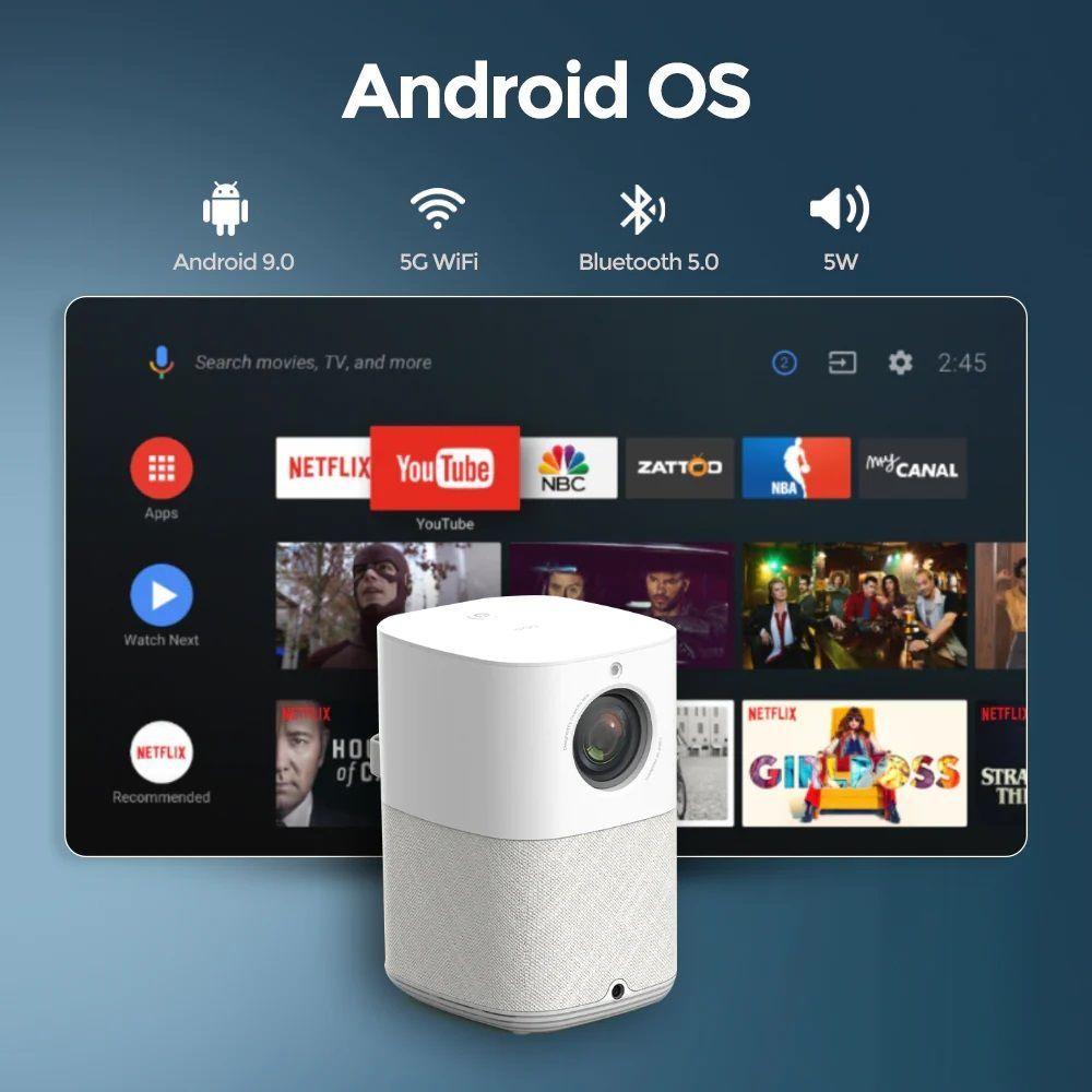 Proyector LED Android 9.0 Wifi 5G Full HD 1080p 320 ANSI 5000 Lumenes YG480-6