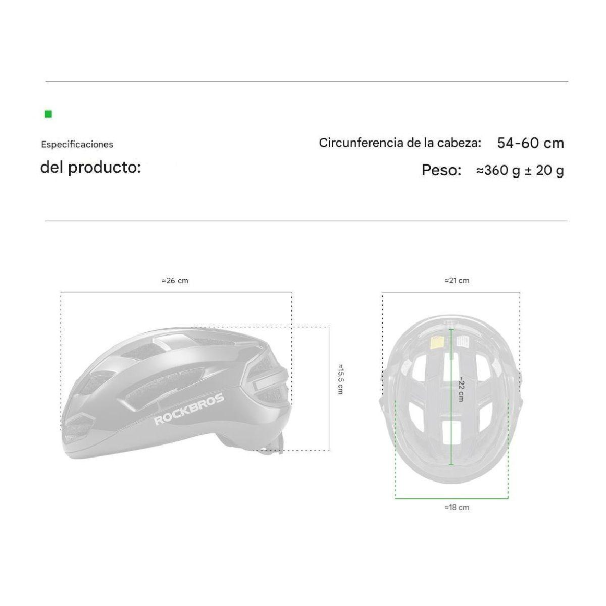 Casco Para Ciclismo Con Faro Frontal Luz trasera Remoto ROCKBROS ZK-031-5