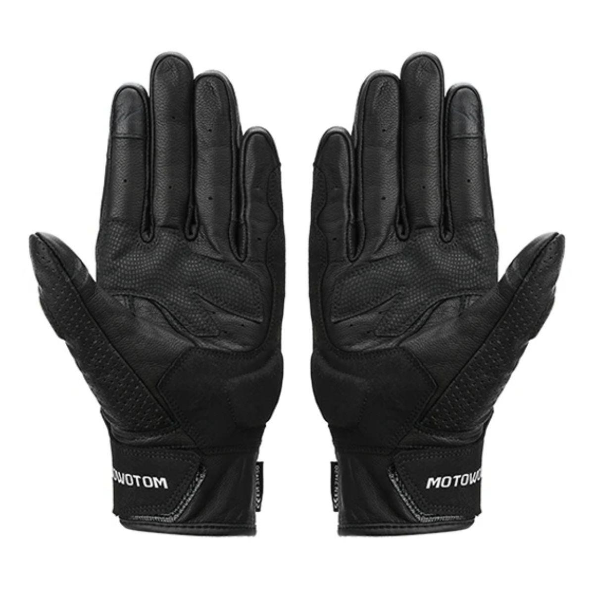 Guantes para motociclismo de cuero perforado Motowolf MDL0329-4
