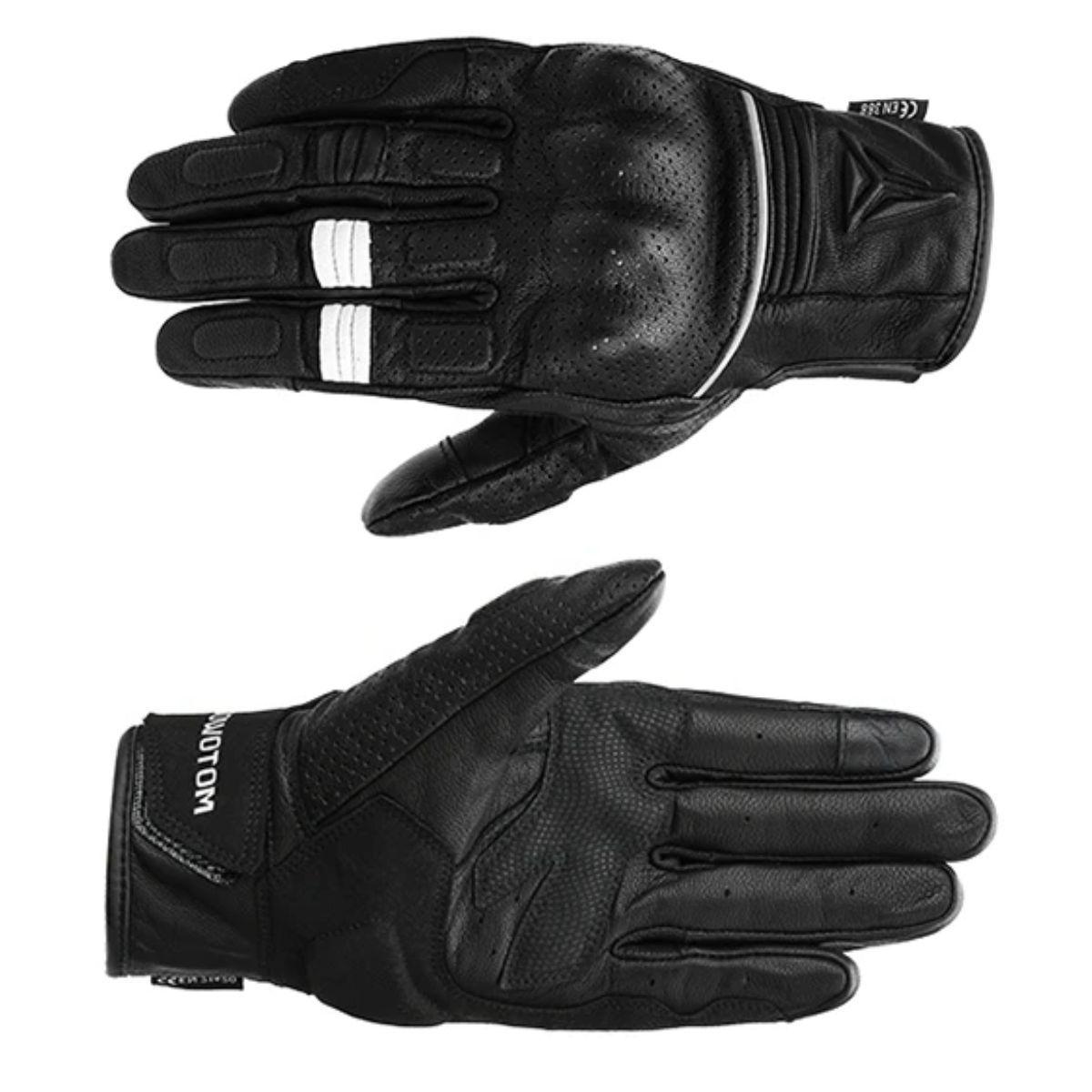 Guantes para motociclismo de cuero perforado Motowolf MDL0329-3