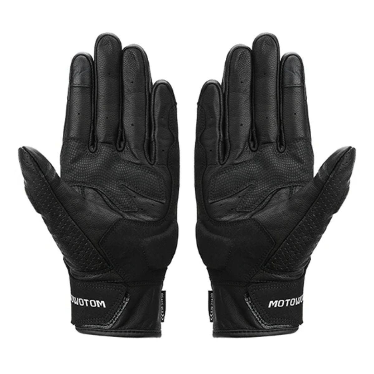 Guantes para motociclismo de cuero perforado Motowolf MDL0329-4