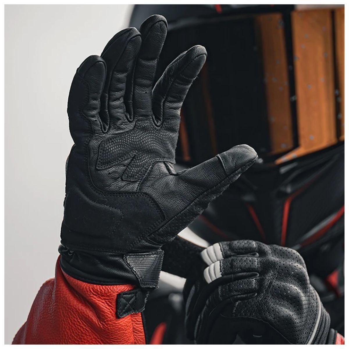 Guantes para motociclismo de cuero perforado Motowolf MDL0329-6