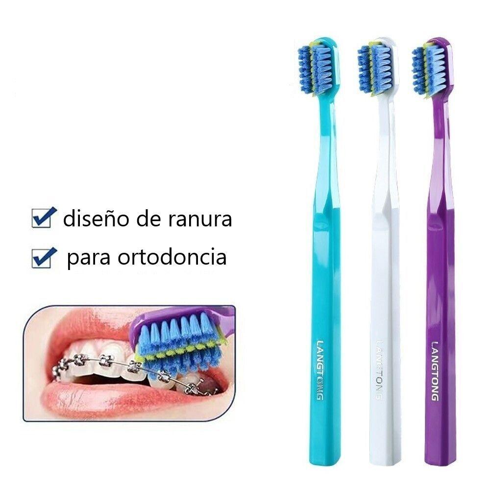 Pack 3 cepillos de dientes para ortodoncia Langton-4
