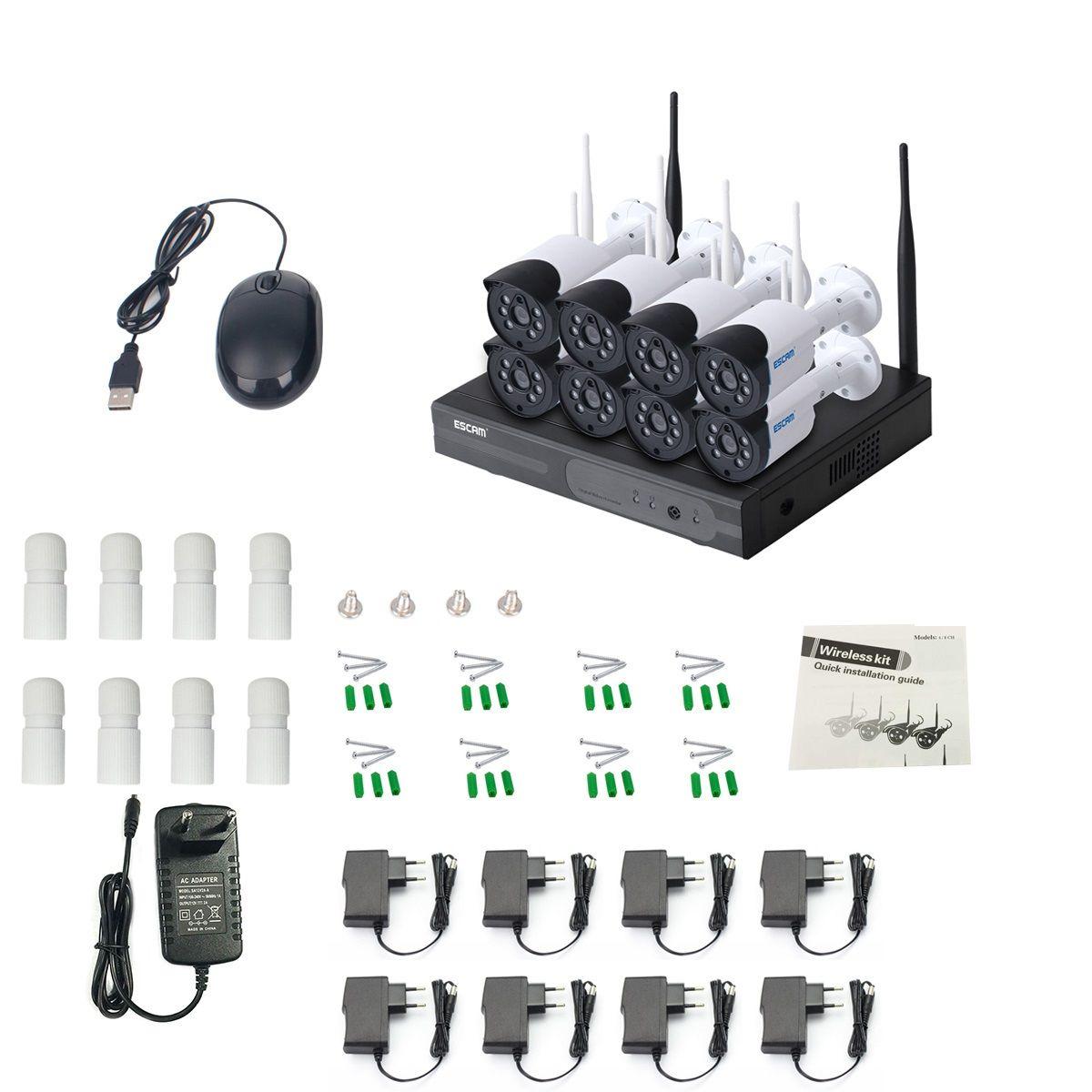 Kit NVR 8 cámaras de seguridad IP Wifi 1296P Escam WNK804 3MP-9