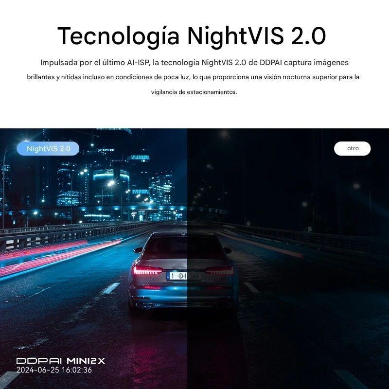 Cámara Para Vehículo 2K QHD 1440P Lente 360º NightVIS 2.0 AI WiFi DDPAI Mini2X-6