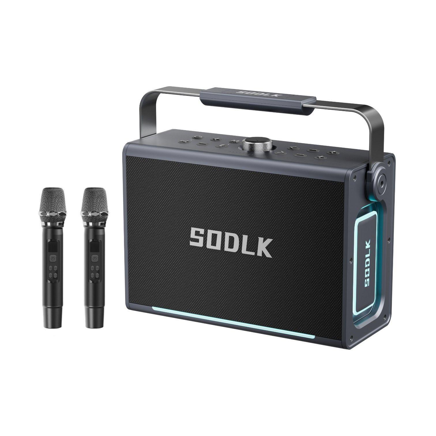 Parlante Altavoz Bluetooth 5.3 Karaoke 2 Mic 200W 20000mAh IPX6 TWS SODLK S1117-0