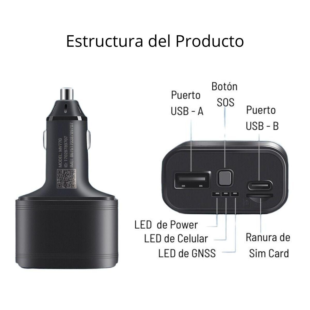Rastreador GPS 4G MV77G Cigarette lighter GPS tracker-2