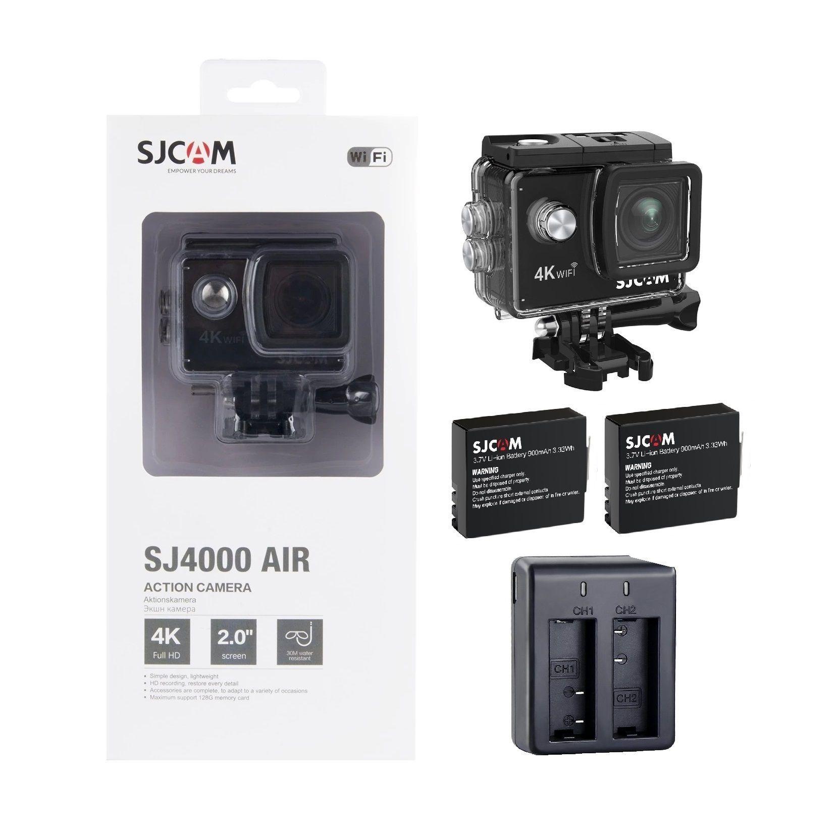 Cámara Deportiva SJCAM SJ4000 AIR 4K WIFI + 2 baterias + Cargador-0