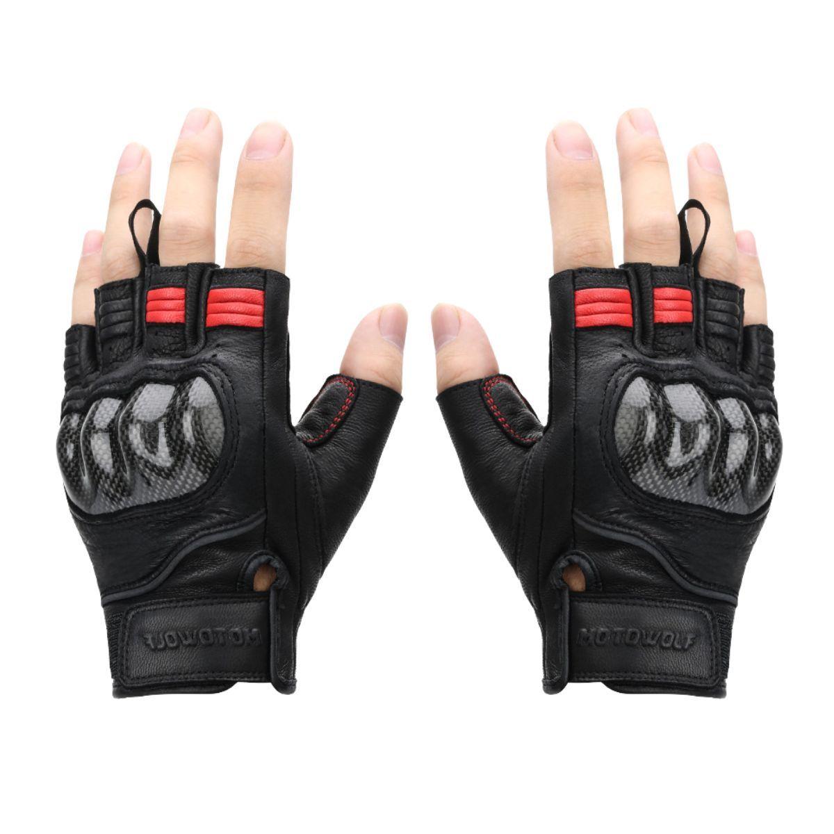 Guantes medio dedo para moto Motowolf 0334-3