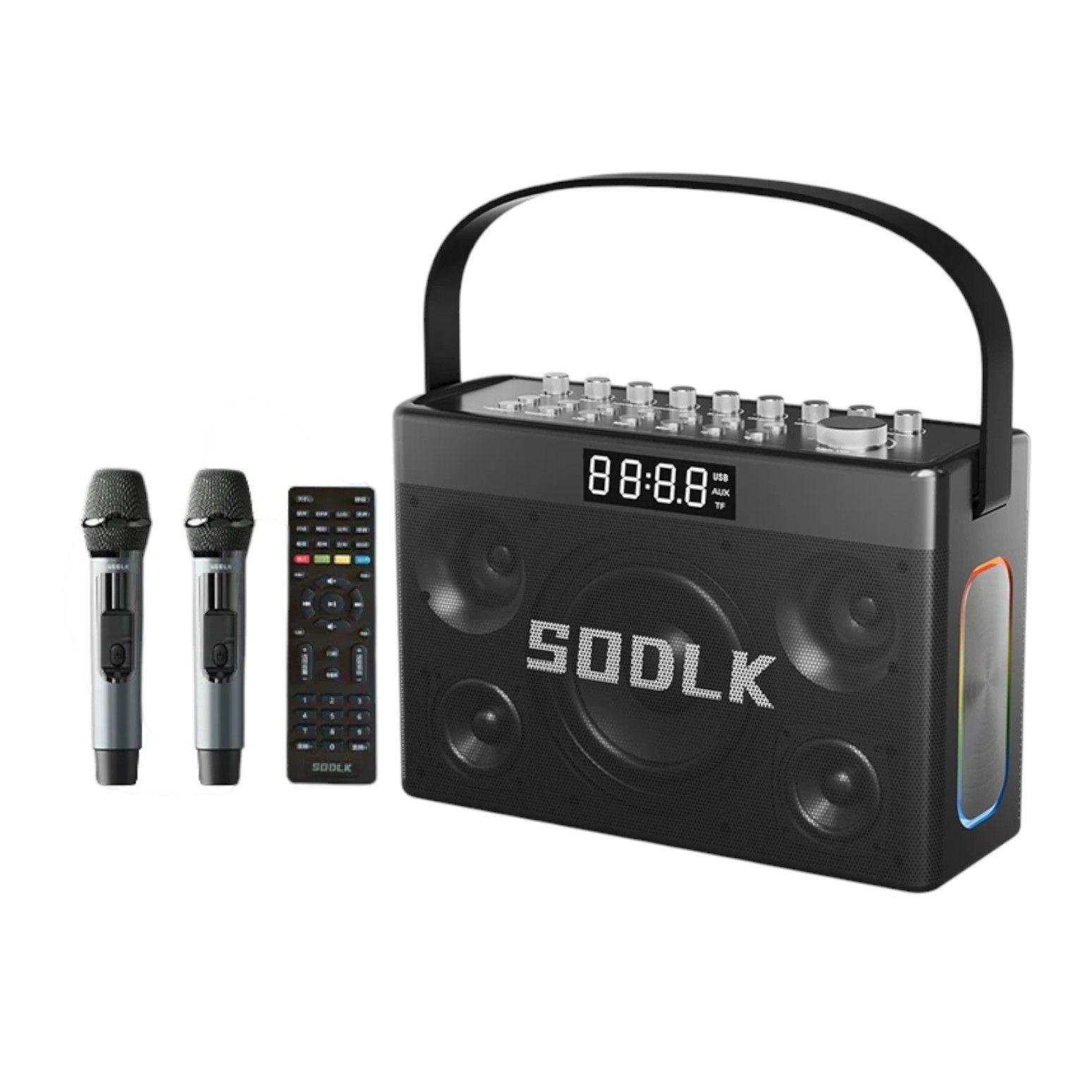 Parlante Altavoz Bluetooth 5.3 Karaoke 2 Mic 300W 19800mAh IPX5 TWS SODLK S1127 PLUS-0