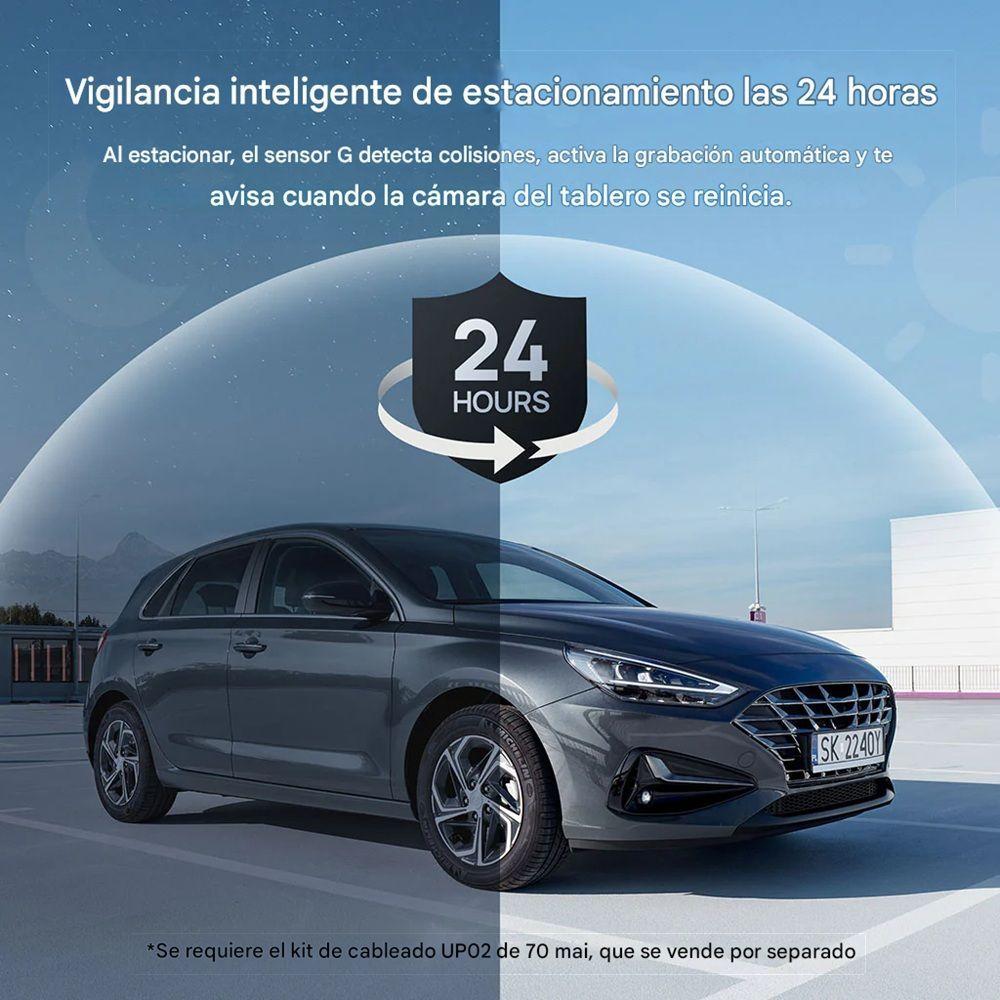 Cámara para vehículo 1080p, HDR, 130° FOV, 60fps, Wi Fi, 70mai A200 + Kit cableado UP03-4