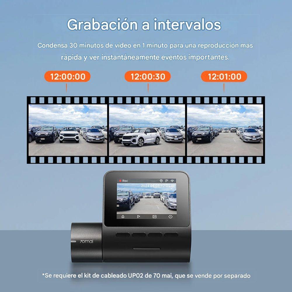 Cámara para vehículo 1080p, HDR, 130° FOV, 60fps, Wi Fi, 70mai A200 + Kit cableado UP03-5