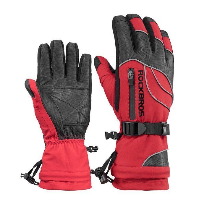 Rockbros S133 Guantes de invierno Ski, motociclismo, Ciclismo - Rojo-0