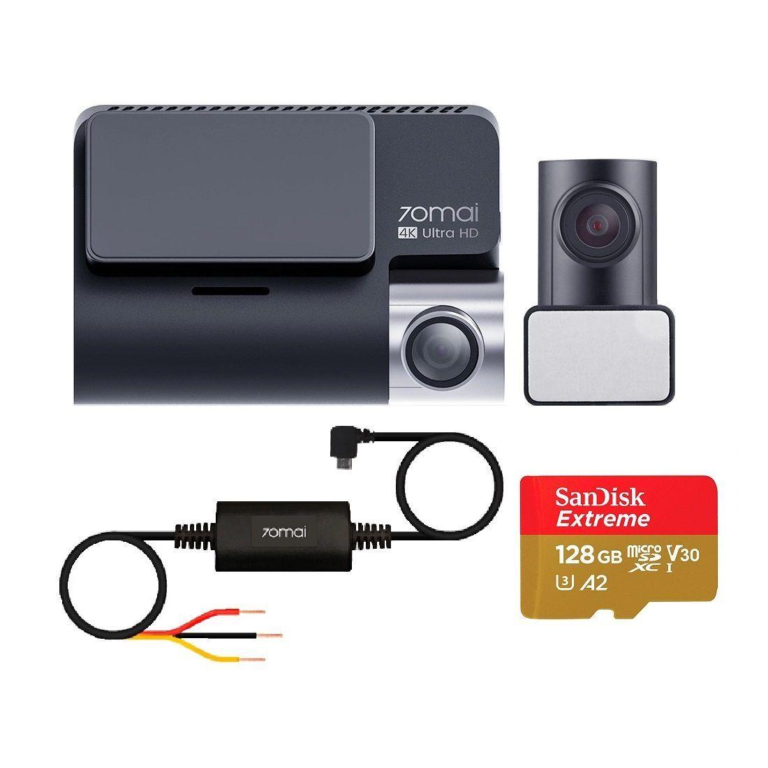 Cámara para auto 4k + Cámara Trasera 70mai A800S + Cableado + Micro SD 128gb-0