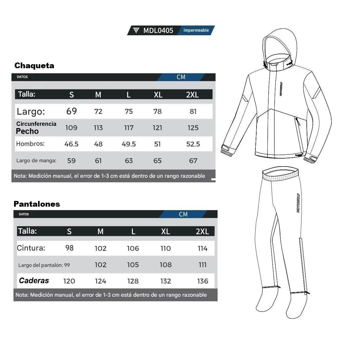 Traje Impermeable Motowolf MDL0405 Hombre Moto 190T Resistente al Agua-4